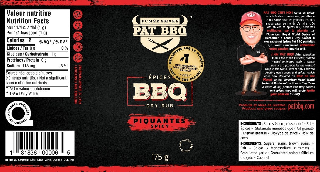 Épices Pat BBQ Porc & Poulet Piquantes
