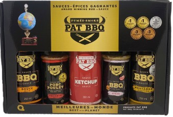 Gift Box 3 sauces (Ketchup / Original - Mustard) and 2 rubs (Steak and Spicy)