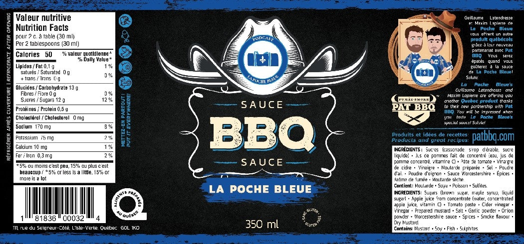 La Poche Bleue - Sauce BBQ 350 ml