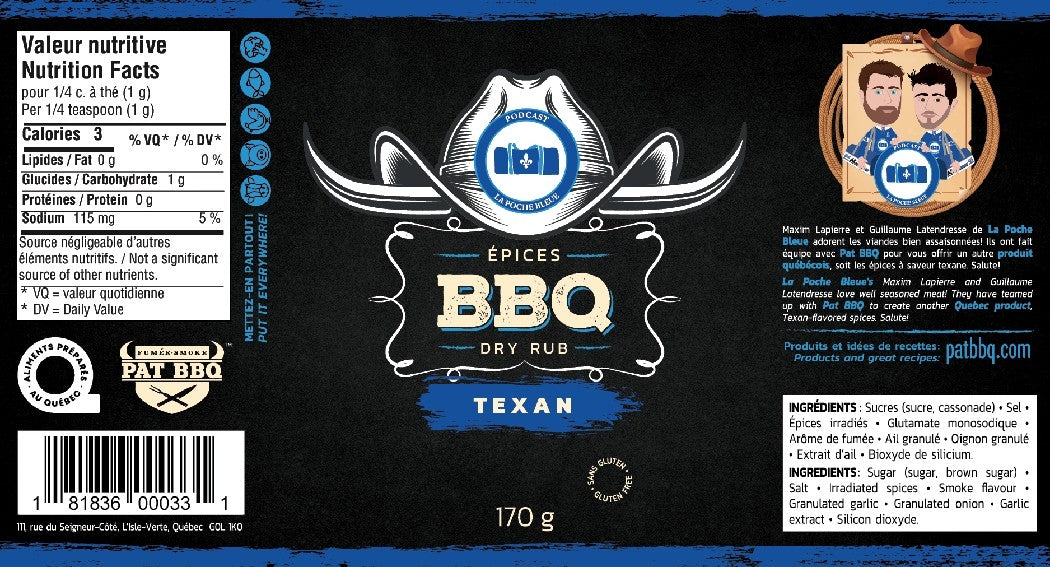 La Poche Bleue - Épices BBQ Texan 170g